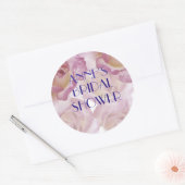 ピンクローズブライダルシャワーステッキ ラウンドシール (封筒)