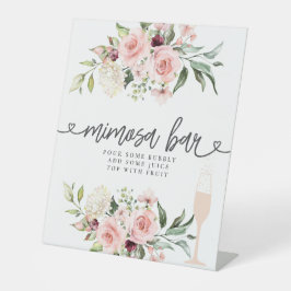 ピンクローズブライダルシャワーフラワーバー 台座サイン