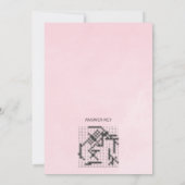 ピンクローズブライダルシャワー単語検索ゲームカード 招待状 (裏面)