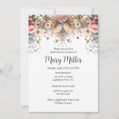 ピンクローズブライダルシャワー 招待状 (正面)