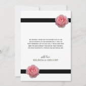 ピンクローズブラックリ結婚ボン サンキューカード (正面)