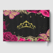 ピンクローズブラック金ゴールドレースバタフライキンセアニラ ゲストブック (裏面)