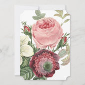 ピンクローズブーケフラワーベビーシャワー招待状 招待状 (裏面)