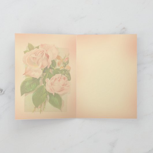 ピンクローズブーケヴィンテージハッピーマザーズデイ カード (内部)