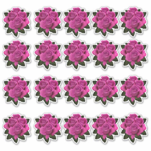 ピンクローズブーケ多重シール シール (正面)