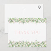 ピンクローズブ縁どドサンキューポストカード ポストカード (正面/裏面)