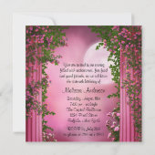 ピンクローズプリンセススウィート16バースデーパーティー 招待状 (裏面)