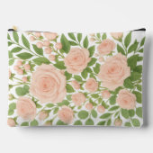 ピンクローズプリントカットソーバッグ アクセサリーポーチ (正面)