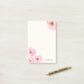 ピンクローズプリントポストイット ポストイット (デスク上)