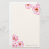 ピンクローズプリント文房具 便箋 (正面/裏面)