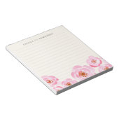 ピンクローズプリント ノートパッド (アングル)