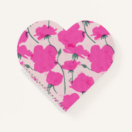 ピンクローズプリント ノートブック