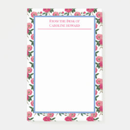 ピンクローズプリント ポストイット