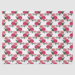 ピンクローズプリント 薄葉紙