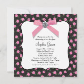 ピンクローズベビーガールフォト《キリスト教》洗礼式や命名式 招待状 (裏面)