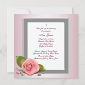 ピンクローズベビーガールフォト《キリスト教》洗礼式や命名式 招待状 (裏面)