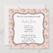 ピンクローズベビーガールフォト《キリスト教》洗礼式や命名式 招待状 (裏面)