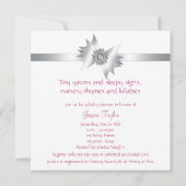 ピンクローズベビーガールベビーシャワー招待状 招待状 (裏面)