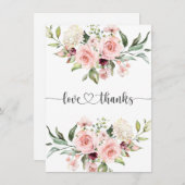 ピンクローズベビーシャワーサンキューカード サンキューカード (正面/裏面)