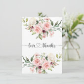 ピンクローズベビーシャワーサンキューカード サンキューカード (スタンド正面)