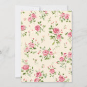 ピンクローズベビーシャワー招待状 招待状 (裏面)