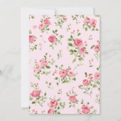 ピンクローズベビーシャワー招待状 招待状 (裏面)