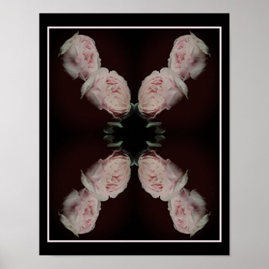ピンクローズペアヴィンテージ抽象芸術 ポスター (正面)