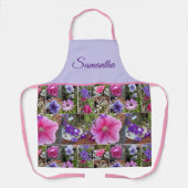 ピンクローズペヌアデイジー花フローラ女性アプロ エプロン (正面)
