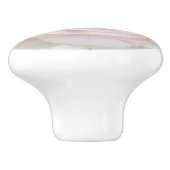 ピンクローズホワイトウッドシャビーシックファームハウスフローラ セラミックノブ (側面)