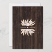 ピンクローズホワイトオーキッドパンパスアフター結婚ズBBQ 招待状 (裏面)