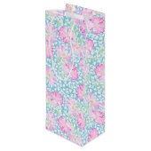 ピンクローズホワイト蝶オンブルーワイン抱き枕 ワインギフトバッグ (裏面アングル)