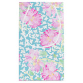 ピンクローズホワイト蝶オンブルー抱き枕 スモールペーパーバッグ (裏面)