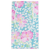 ピンクローズホワイト蝶オンブルー抱き枕 スモールペーパーバッグ (正面)