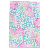 ピンクローズホワイト蝶、ブルーミディアム抱き枕 ミディアムペーパーバッグ (裏面)