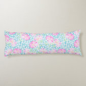 ピンクローズホワイト蝶、ブルー抱き枕 ボディピロー (裏面)