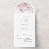 ピンクローズホワイト2会場結婚全In One Invi オールインワン招待状 (内側)