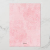ピンクローズボタニカルフローラシックブライダルシャワー 箔招待状 (裏面)