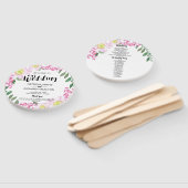 ピンクローズボホフローラウォーター色結婚式 プログラム ハンドファン (組立なし)