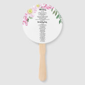 ピンクローズボホフローラウォーター色結婚式 プログラム ハンドファン (裏面)