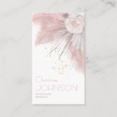 ピンクローズボホボヘミアンシックパンパスグラス 名刺 (正面)