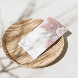 ピンクローズボホボヘミアンシックパンパスグラス 名刺