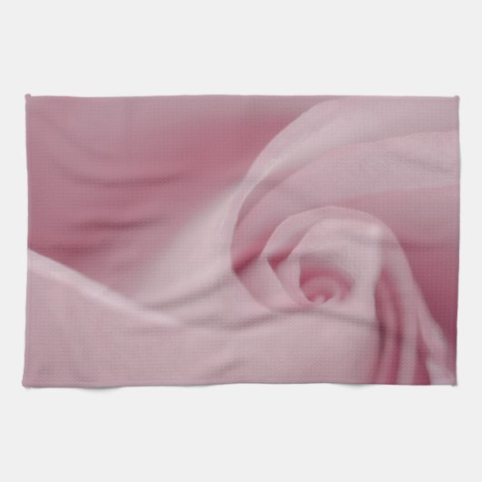ピンクローズマクロ キッチンタオル (横)