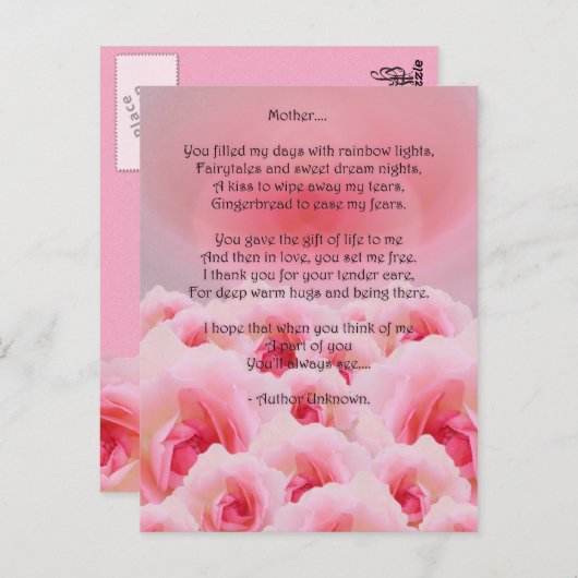 ピンクローズマザーズデイ ポストカード (正面/裏面)