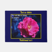 ピンクローズマーク10:27感動的引用文 ドアマット (正面)