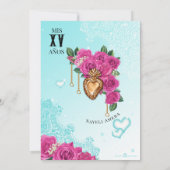 ピンクローズミラゴロハートチョラローライダーキンセアニェラ 招待状 (裏面)