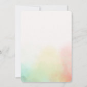 ピンクローズミントイエロー赤面絞り染めフローラ 招待状 (裏面)