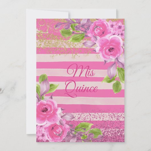 ピンクローズメキシコチャラキンセアニェラ招待状 招待状 (裏面)