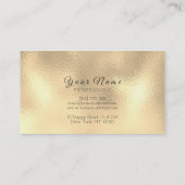 ピンクローズメタリックラックスシャンパーニュ金ゴールドガラス 名刺 (裏面)