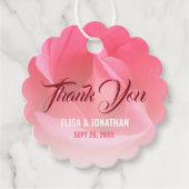 ピンクローズメッセージカード フェイバータグ (正面)