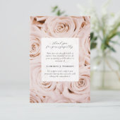 ピンクローズメモリアル写真悔やみや弔慰葬儀 サンキューカード (スタンド正面)